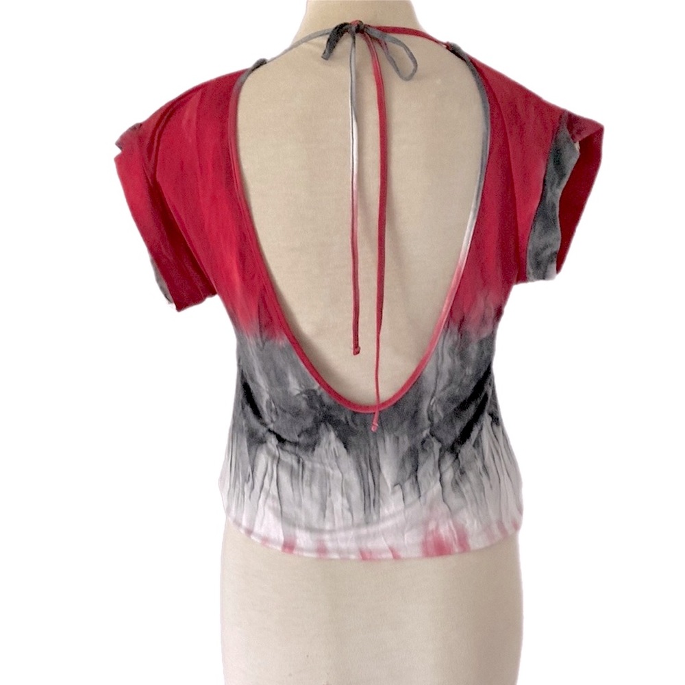 Vintage QUBA silky stretch tie dye top low back - Picture 5 of 11